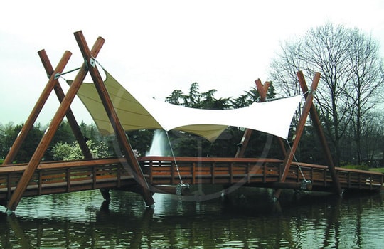 Pedestrian bridge textile cover