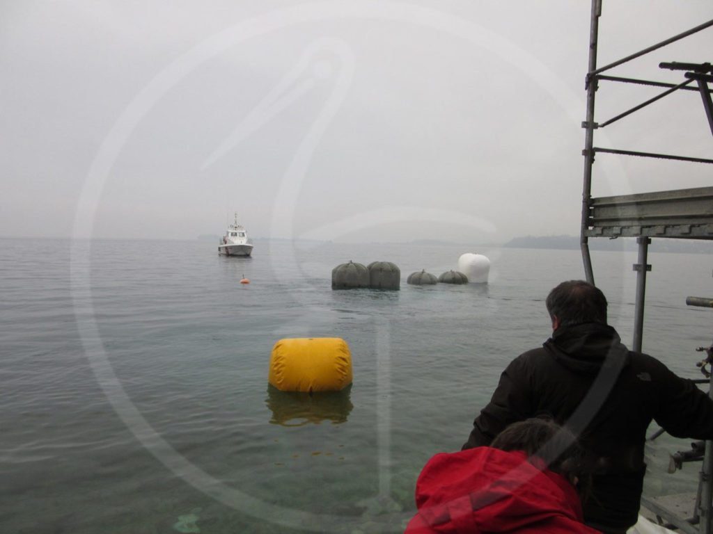 Marine recovery wreck in Lake Garda