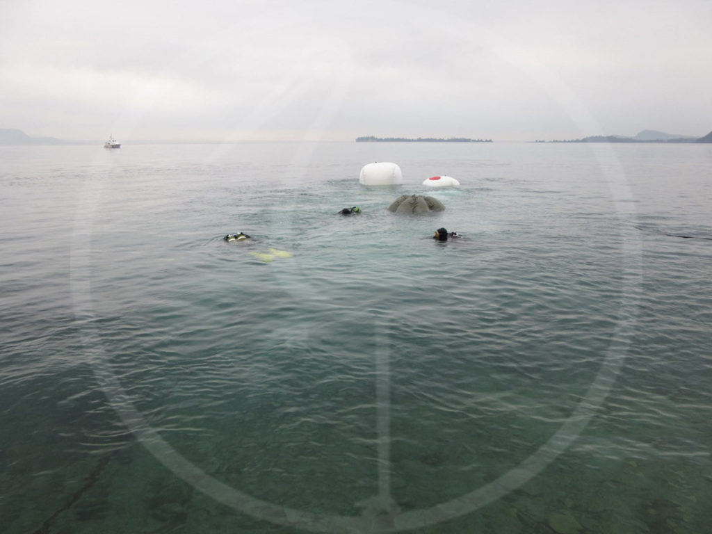 Marine recovery wreck in Lake Garda