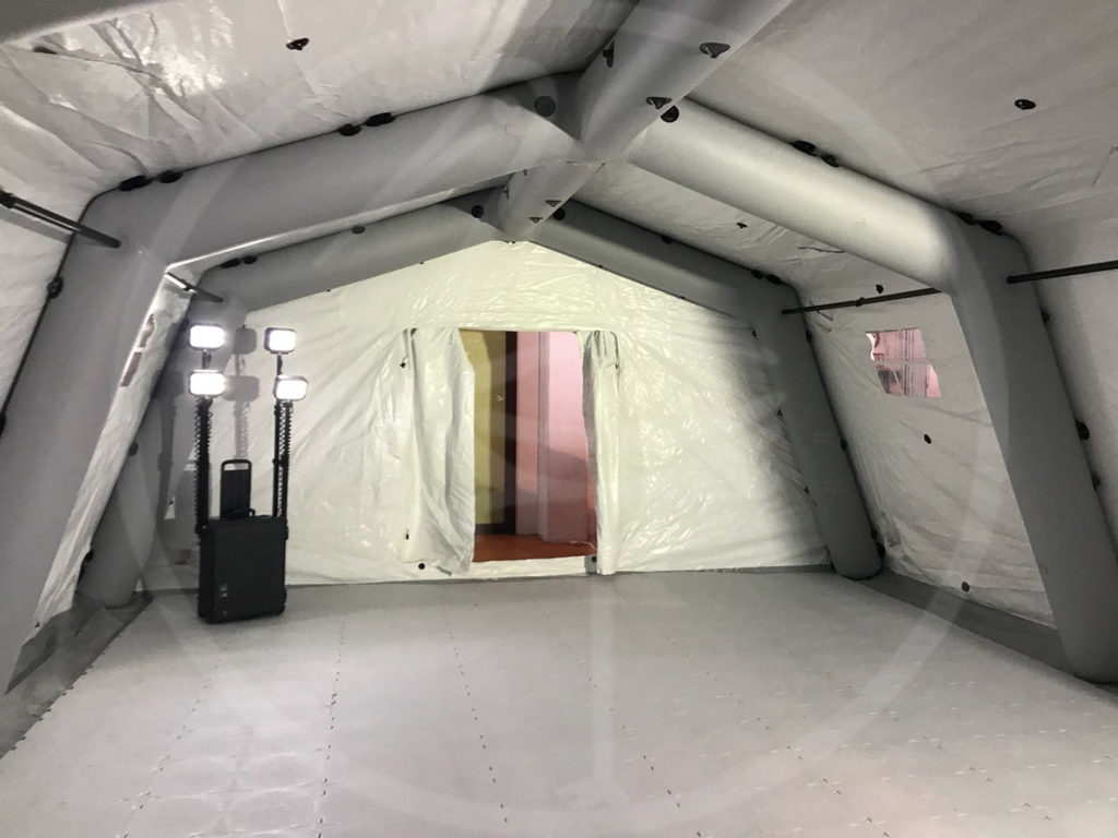 Pneumatic tent 4 arches 2 doors