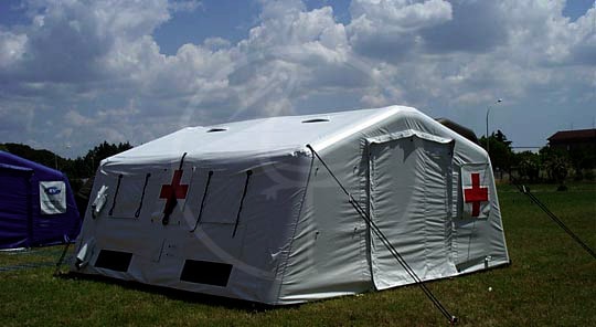 Aufblasbares Zelt – Italienisches Rotes Kreuz
