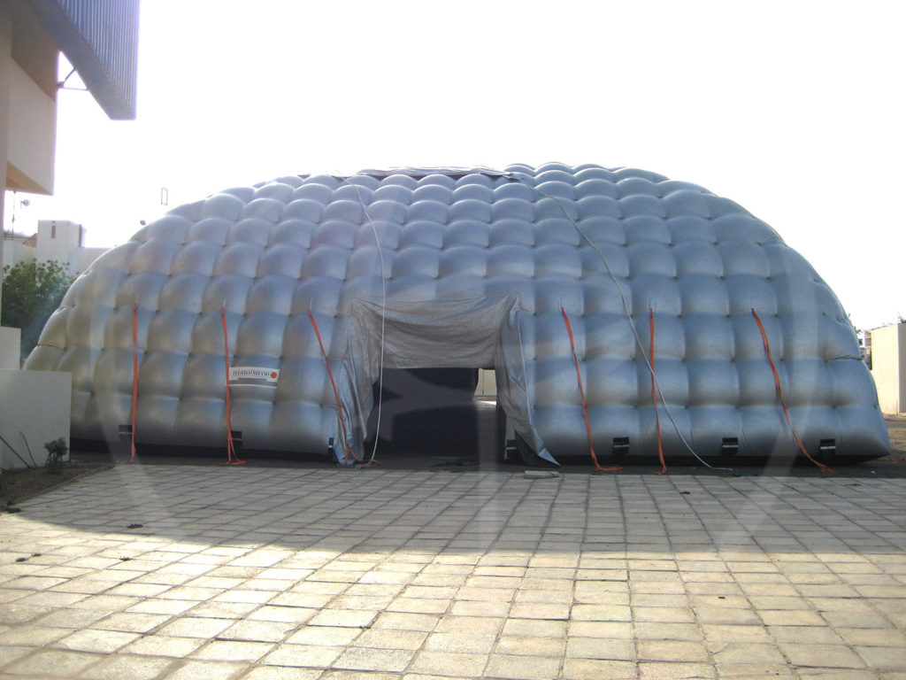 Self-supporting inflatable tent 18x36