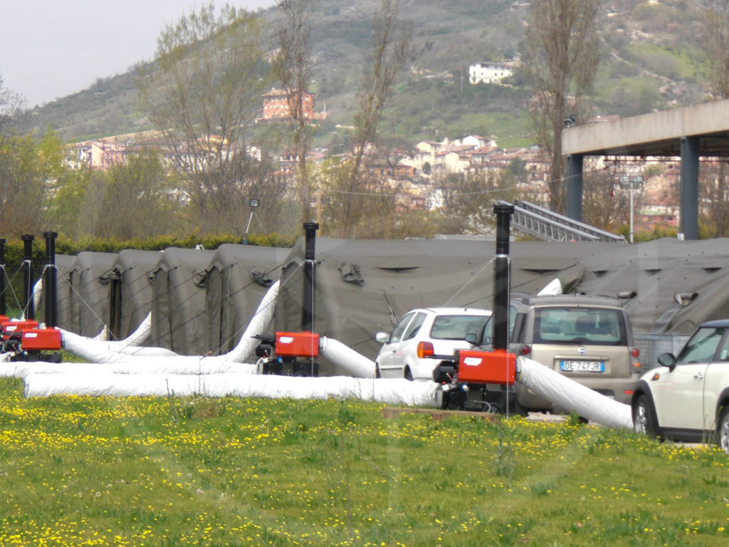 tentes modulaires gonflables avec systèmes de chauffage