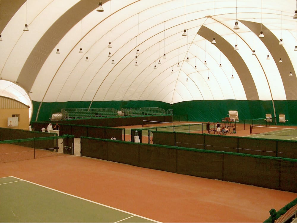 copertura pressostatica per campo da tennis